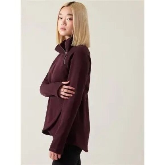 Athleta Cozy Karma Asym Pullover High Neck Sweatshirt Med - Picture 2 of 9